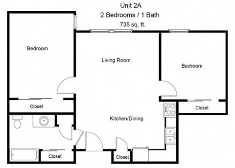 2 Bedroom Floor Plan